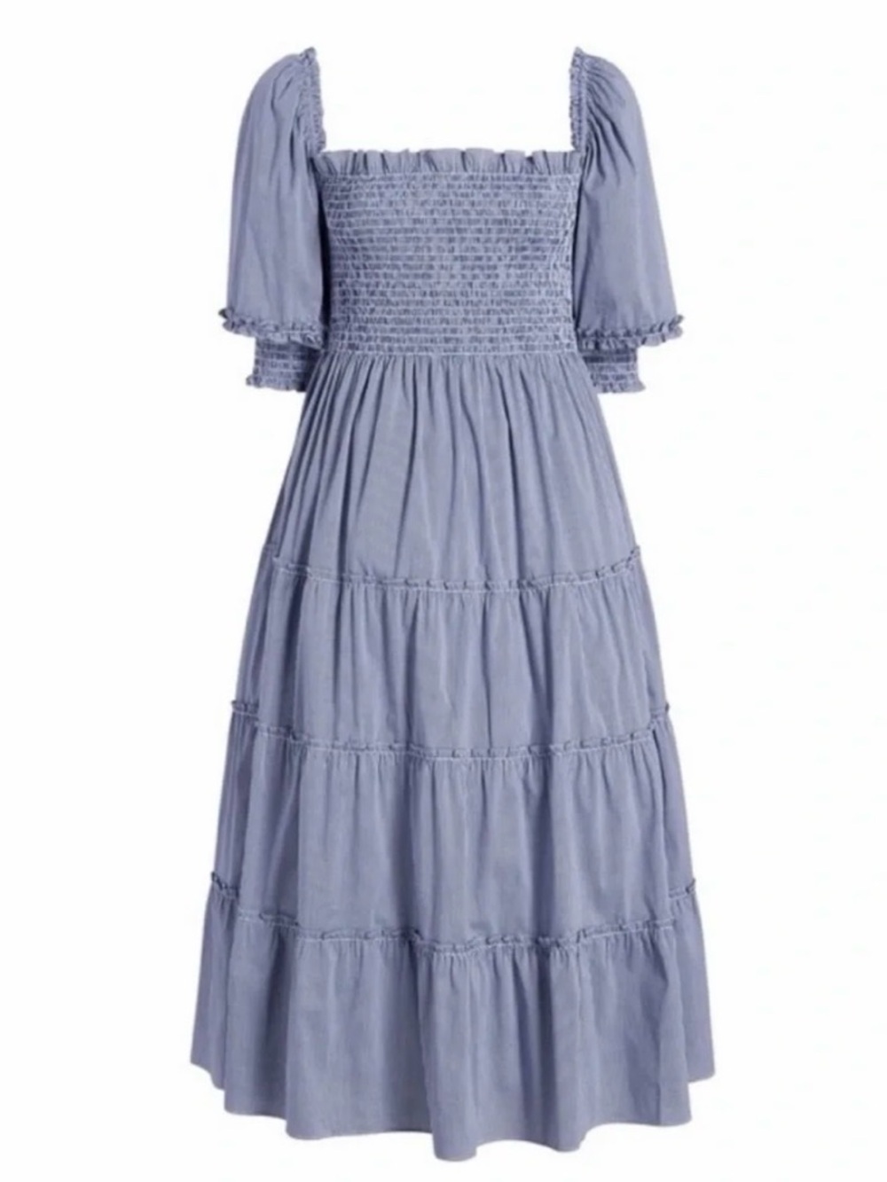 Hill House Blue Ginham Midi Nap Dress